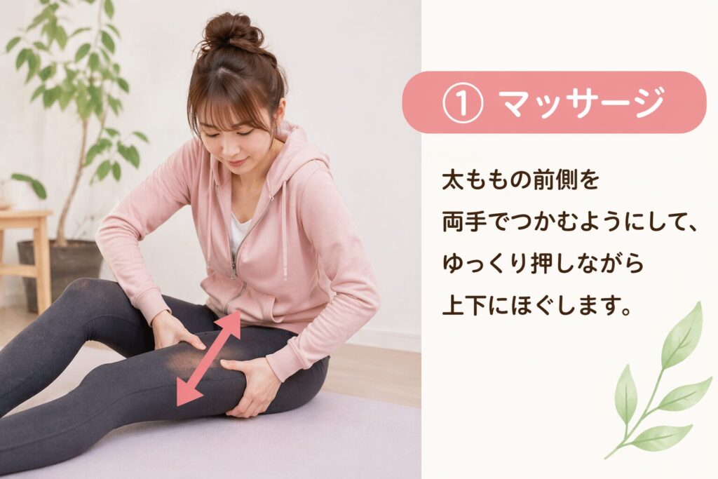 腰痛、大腿四頭筋、マッサージ
