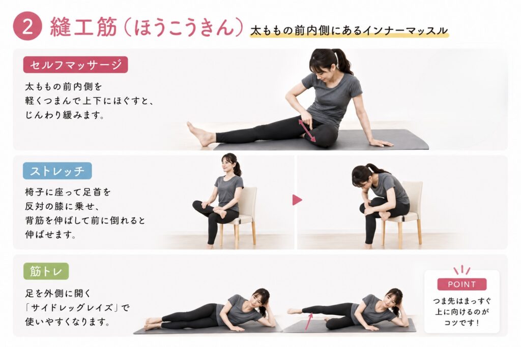 股関節・小さい筋群・縫工筋