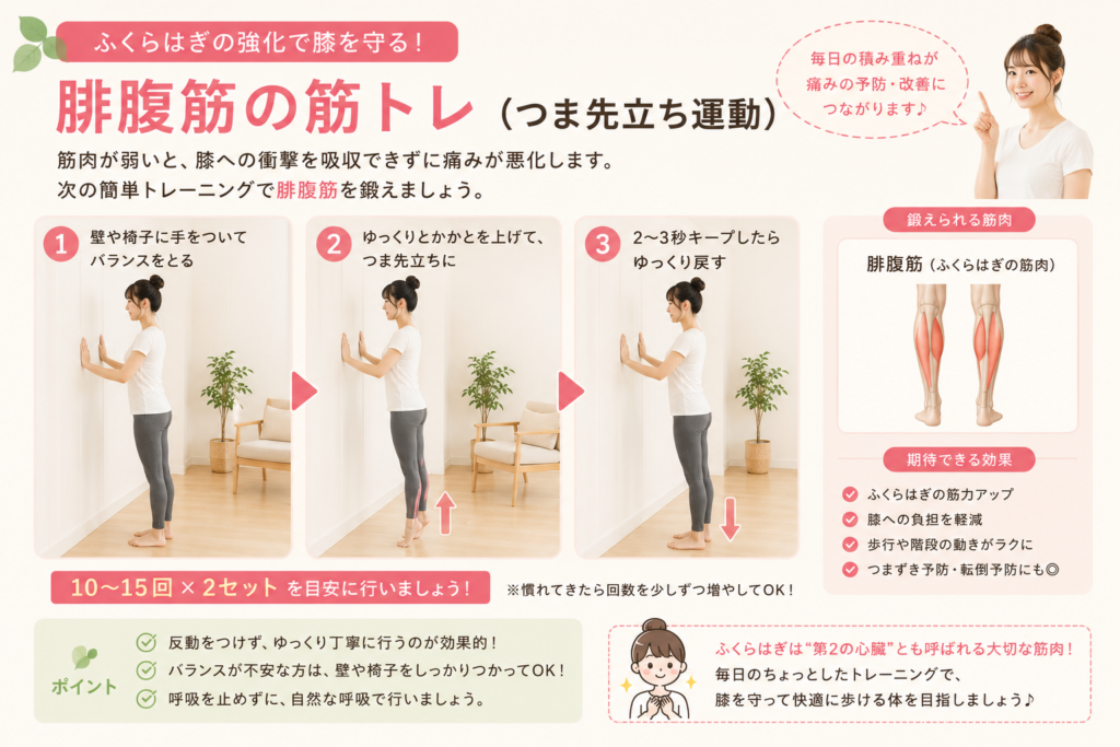 膝関節痛・腓腹筋・筋トレ