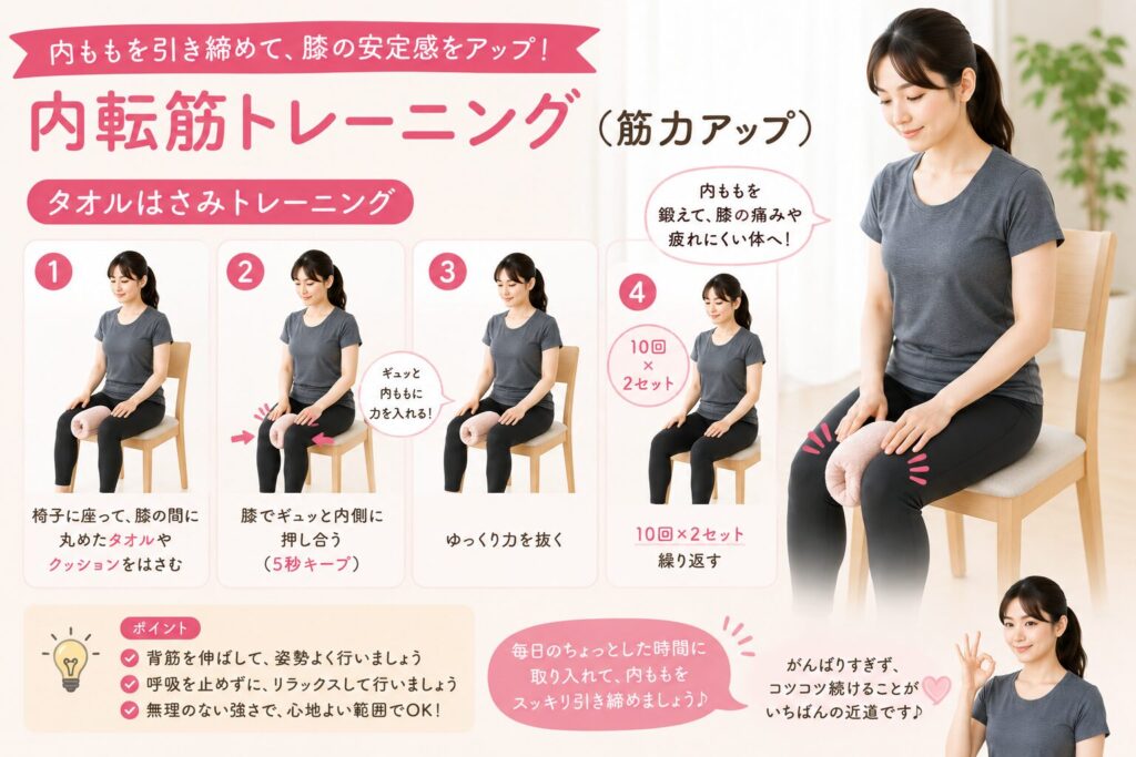膝関節痛・内転筋・筋トレ