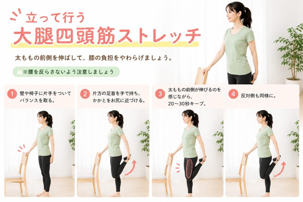 膝関節痛・大腿四頭筋・ストレッチ