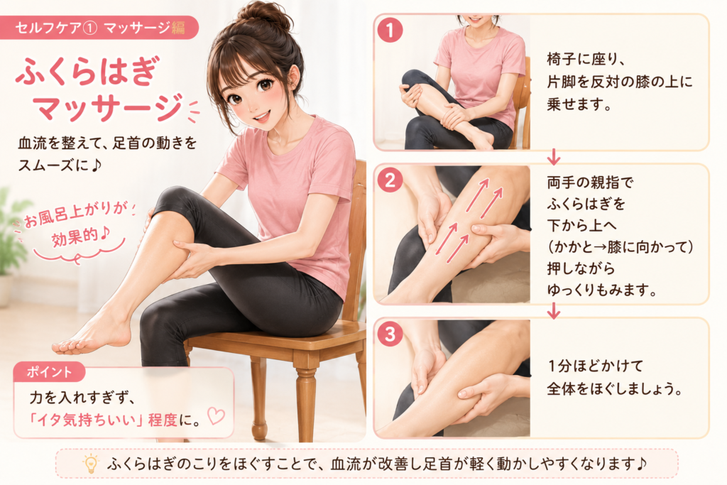 足関節痛２・ふくらはぎマッサージ