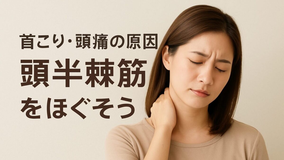 肩こり・頭痛の原因 頭半棘筋をほぐそう